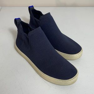 Rothy's The Chelsea Ankle Boot Blue Size 8 Easy Slip-On Washable Knit Casual